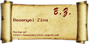 Besenyei Zina névjegykártya